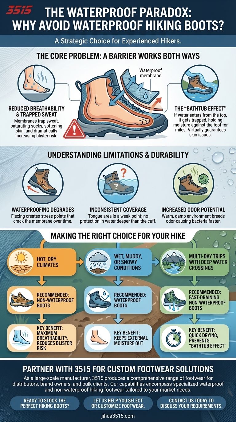 Why might someone avoid waterproof hiking boots? The Surprising Benefits of Non-Waterproof Footwear Visual Guide