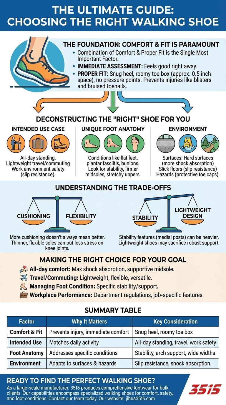 Quel est le facteur le plus important lors du choix de chaussures de marche ? Trouvez votre ajustement parfait pour un confort toute la journée Guide Visuel