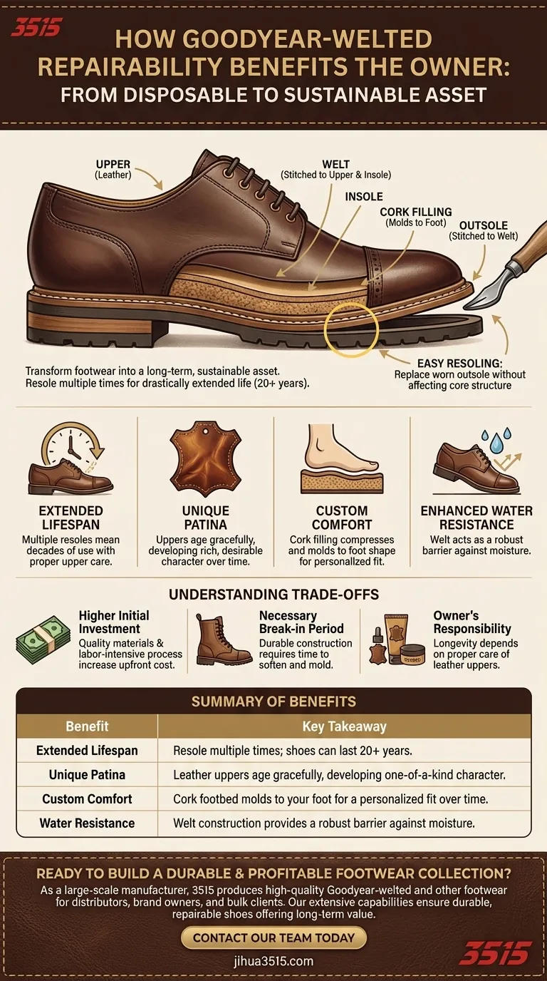 Como a reparabilidade dos sapatos Goodyear welt beneficia o proprietário? Invista em Décadas de Uso Guia Visual