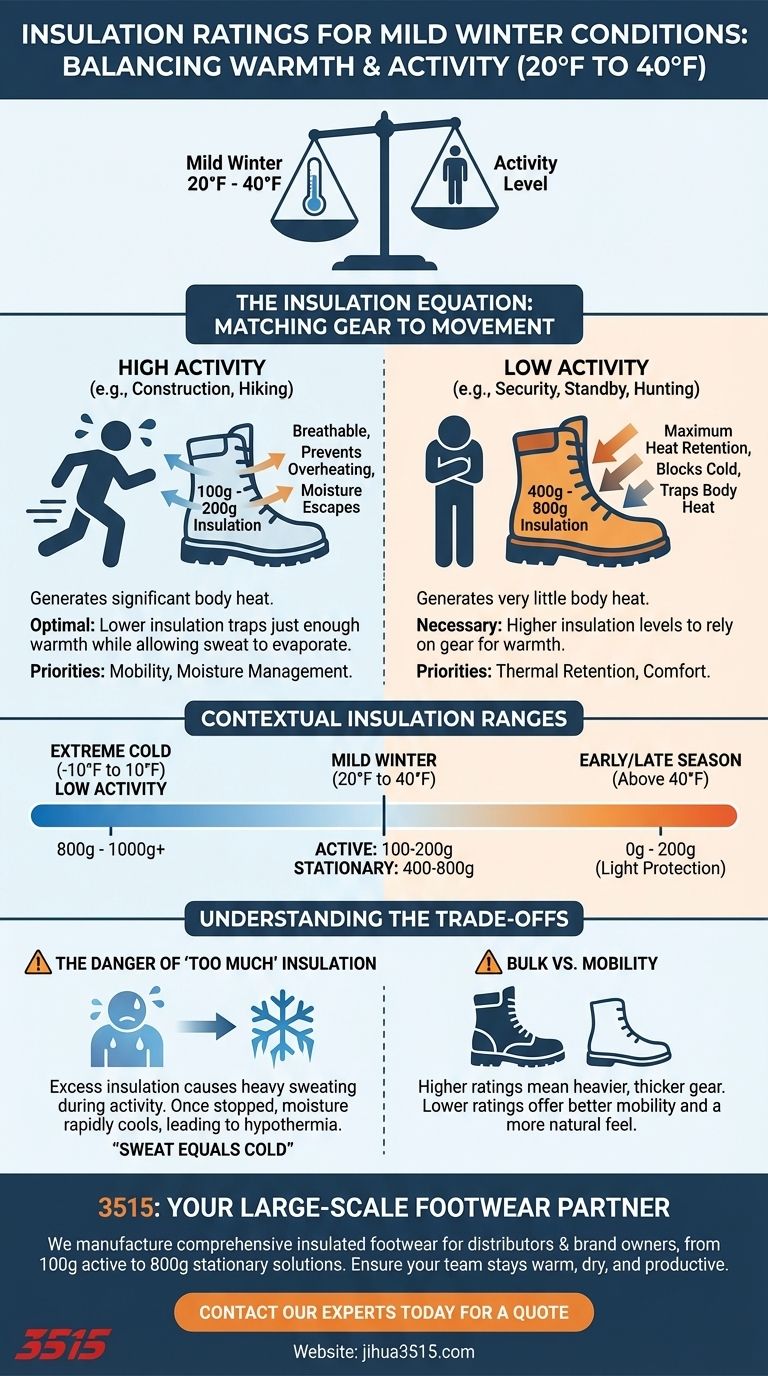 Quali sono i livelli di isolamento raccomandati per condizioni invernali miti? Una guida per lavoratori attivi e stazionari Guida Visiva