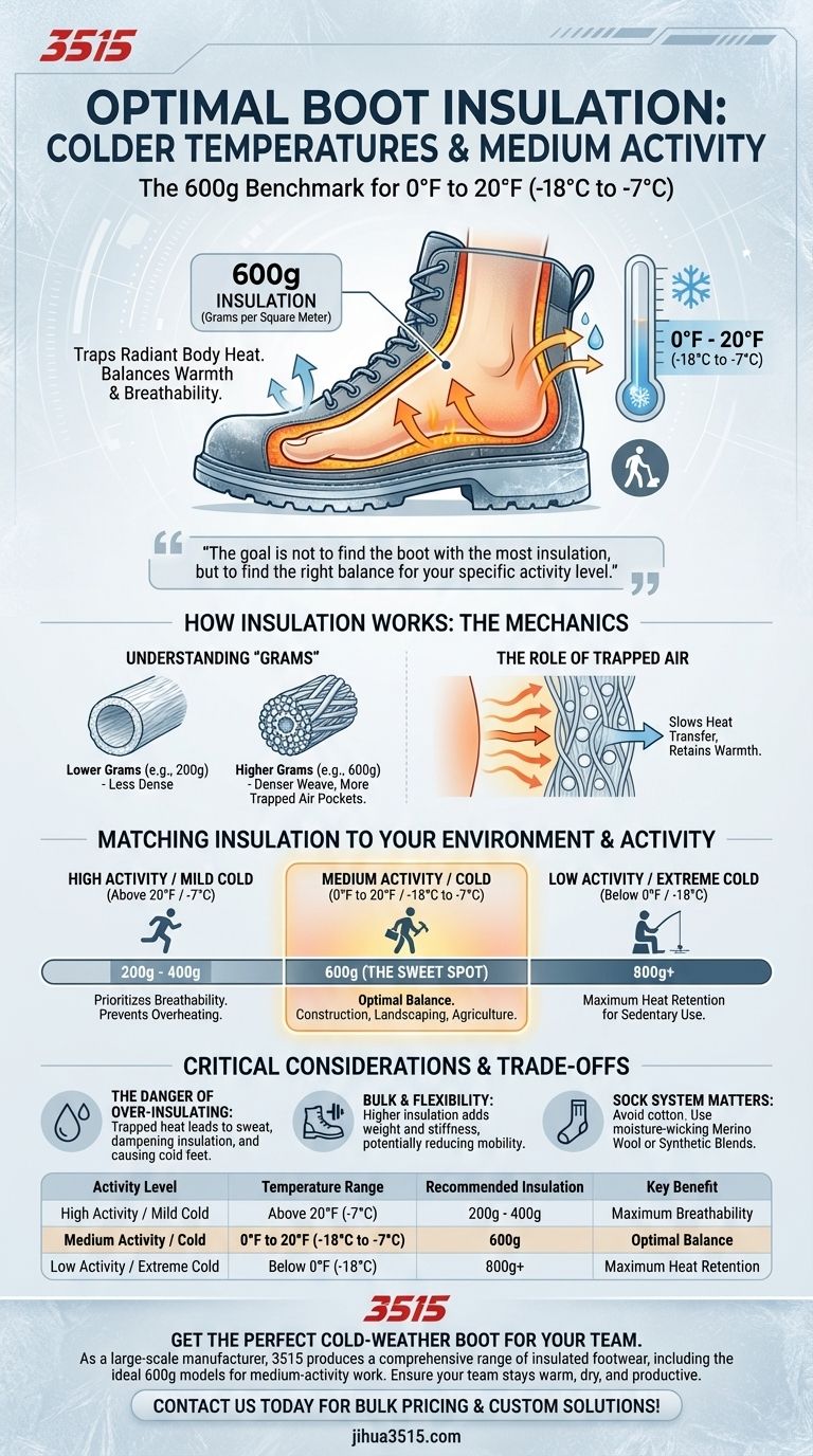 中程度の活動量で寒い時期に最適な断熱材の種類は何ですか？完璧なバランスのために600gをお選びください。 ビジュアルガイド