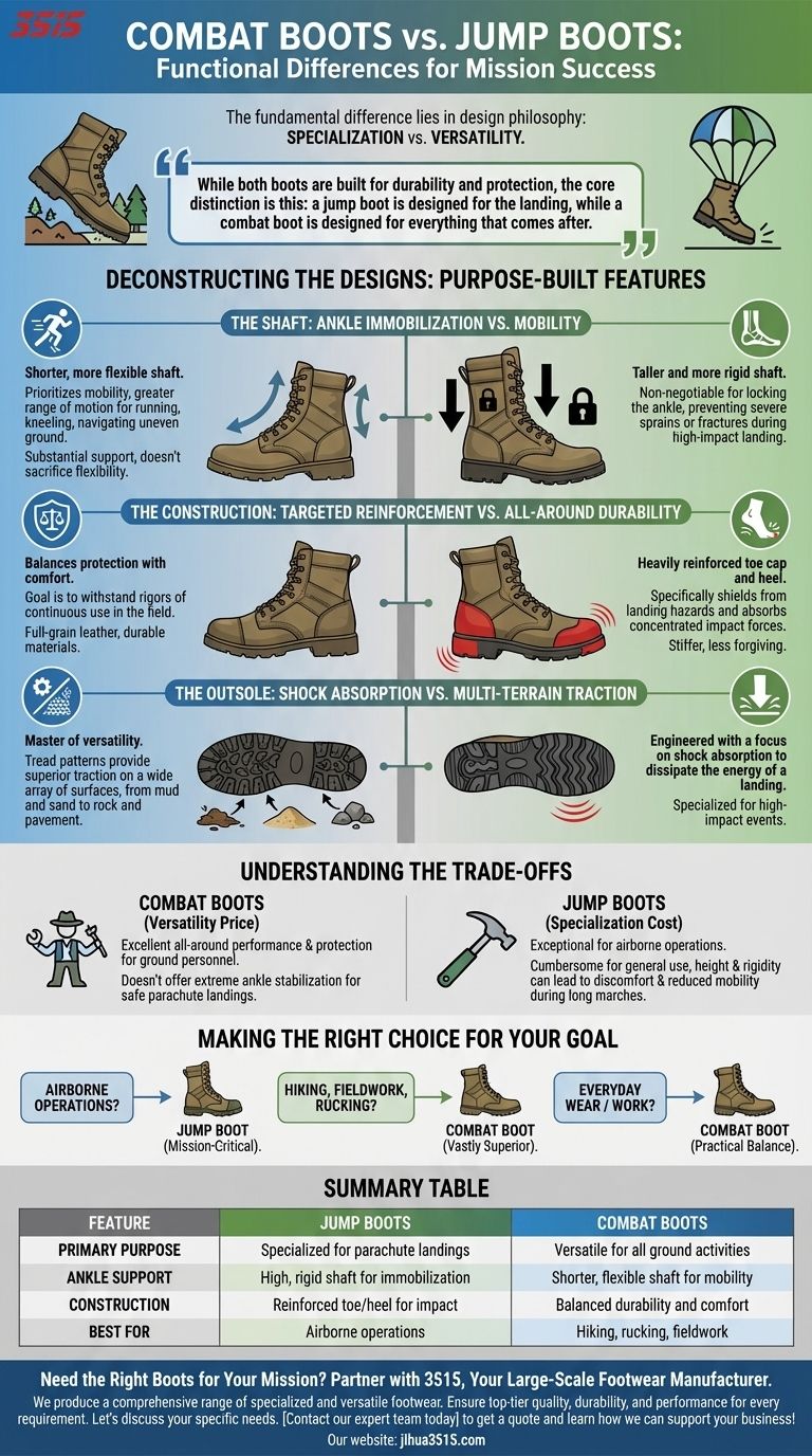 戦闘ブーツとジャンプブーツの主な機能的な違いは何ですか？ 特殊化 vs 多用途性の解説 ビジュアルガイド