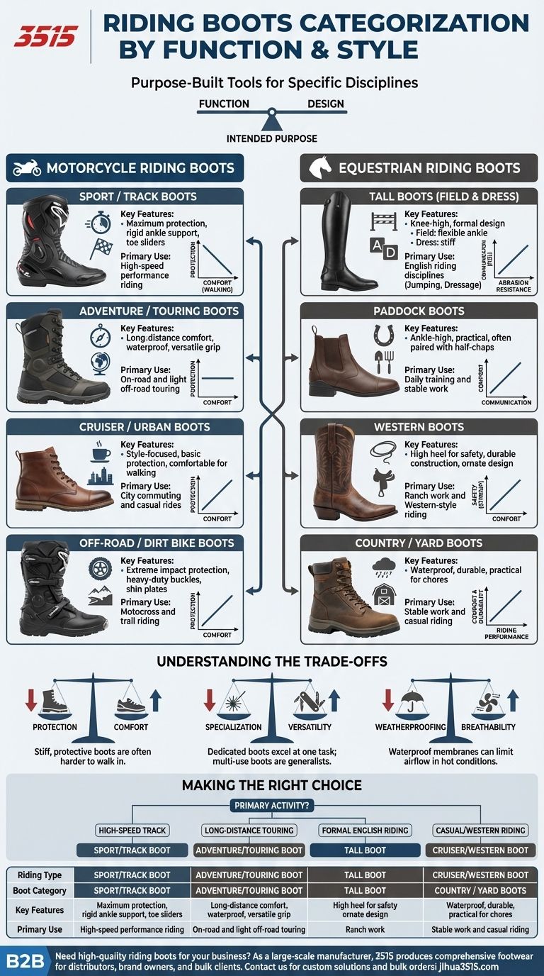 Come vengono classificate le calzature da equitazione in base agli stili di equitazione? Una guida agli stivali da moto e da equitazione Guida Visiva