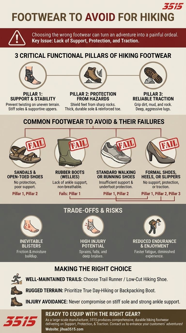 ¿Qué tipo de calzado se debe evitar para hacer senderismo? Garantiza una aventura segura y sin dolor Guía Visual