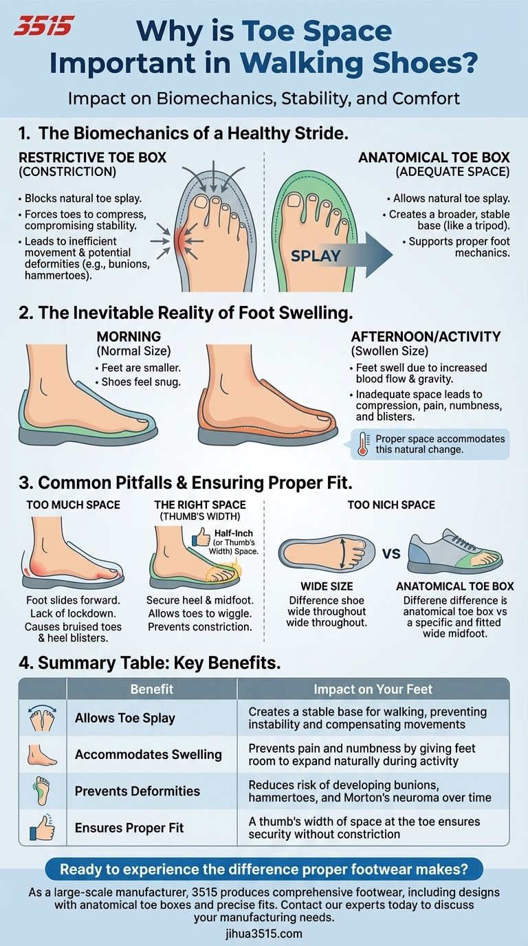 Por que o espaço para os dedos é importante nos sapatos de caminhada? A chave para a estabilidade e o conforto Guia Visual
