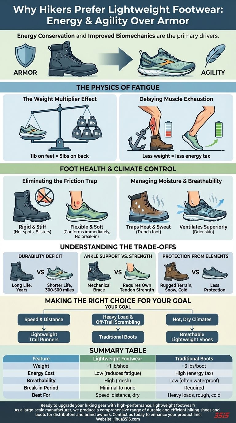 Perché alcuni escursionisti preferiscono calzature leggere agli scarponi da trekking tradizionali? Aumenta la tua resistenza e il tuo comfort Guida Visiva