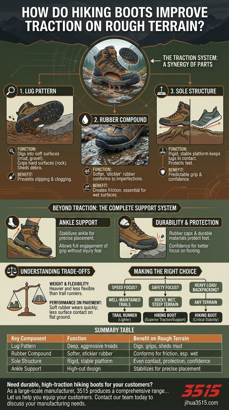 Come migliorano la trazione degli scarponi da trekking su terreni accidentati? La scienza dell'aderenza e della stabilità Guida Visiva