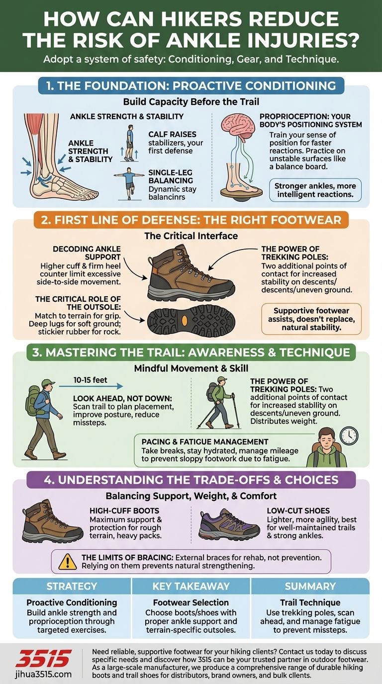 Comment les randonneurs peuvent-ils réduire le risque de blessures à la cheville ? Un système proactif pour la sécurité sur les sentiers Guide Visuel