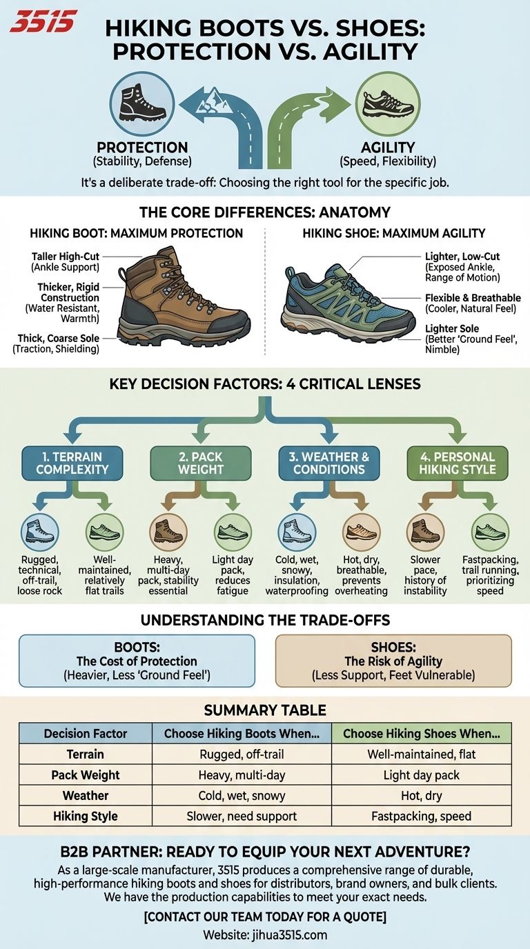 ما هو الاستنتاج بشأن ارتداء أحذية المشي لمسافات طويلة مقابل الأحذية؟ اختر حذاء المشي المناسب لرحلتك دليل مرئي