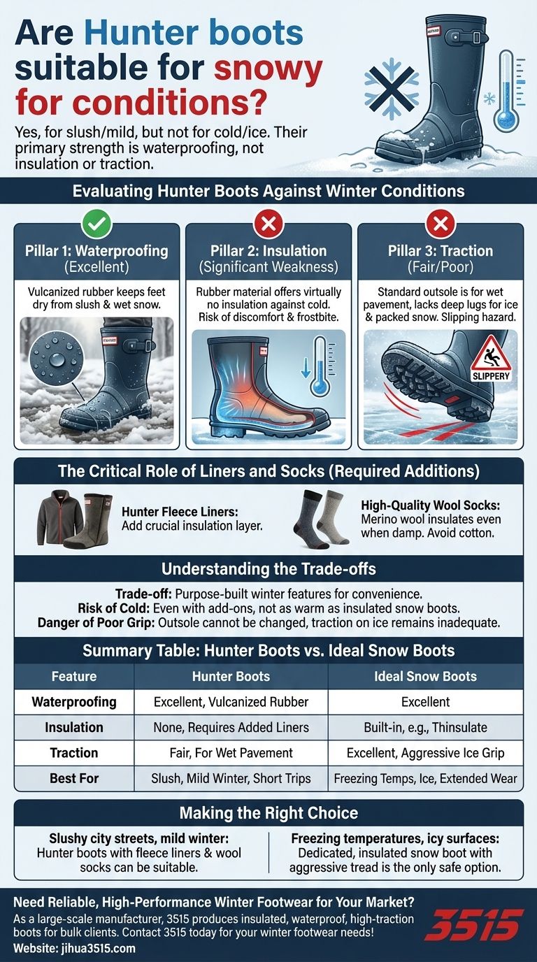 Les bottes Hunter conviennent-elles aux conditions enneigées ? Un guide sur la sécurité et les performances en hiver Guide Visuel