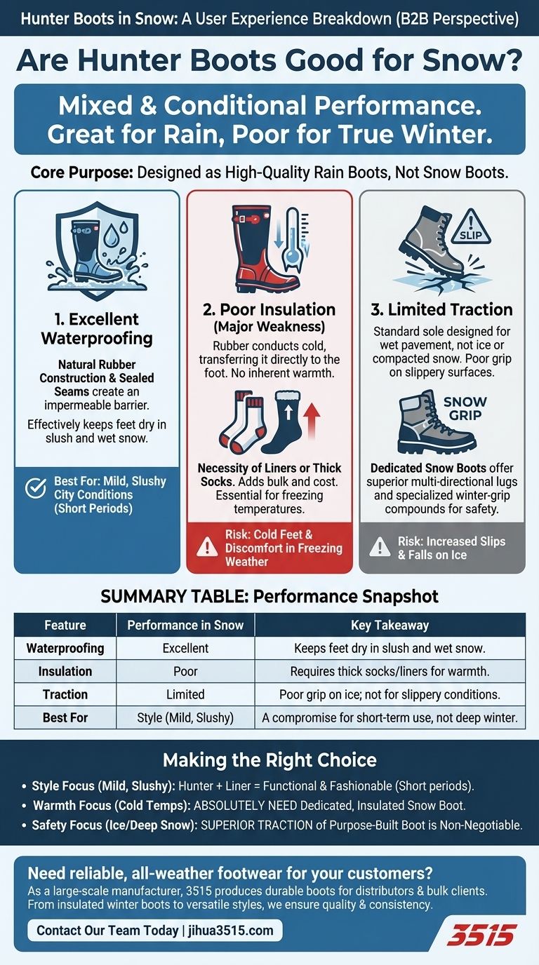 What are user experiences with Hunter boots in snow? A Guide to Cold Weather Performance Visual Guide