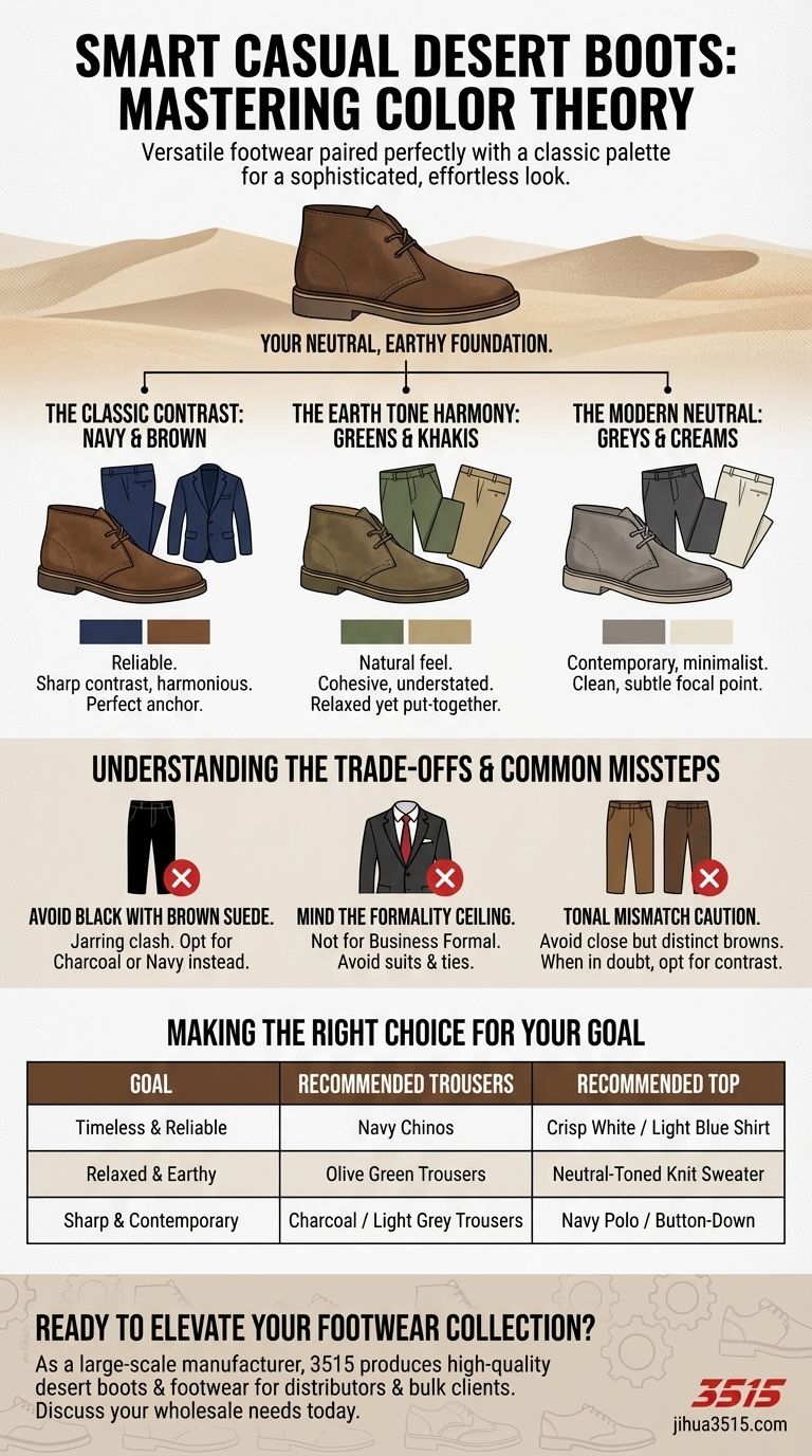 ¿Qué colores combinan bien con las botas desérticas en un atuendo informal elegante? Domina un guardarropa atemporal Guía Visual