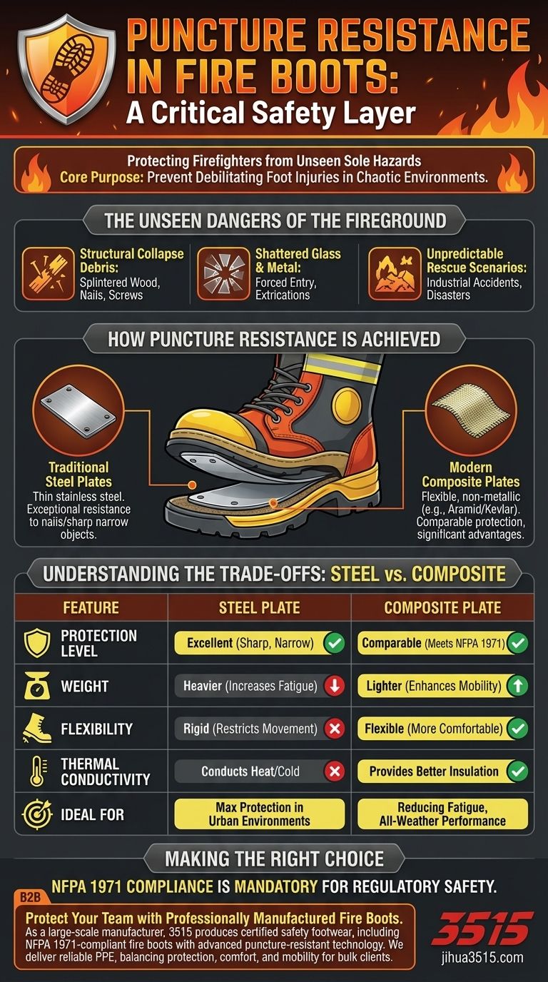 What role does puncture resistance play in fire boots? Essential Protection for Fireground Hazards Visual Guide