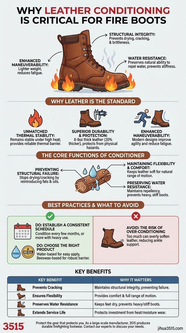 لماذا يعتبر تكييف الجلد مهمًا لأحذية مكافحة الحرائق؟ إطالة العمر الافتراضي وضمان السلامة دليل مرئي