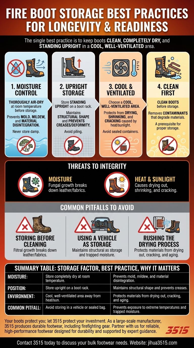 ما هي أفضل ممارسات تخزين أحذية مكافحة الحرائق؟ حافظ على معداتك جاهزة ومدد عمرها الافتراضي دليل مرئي