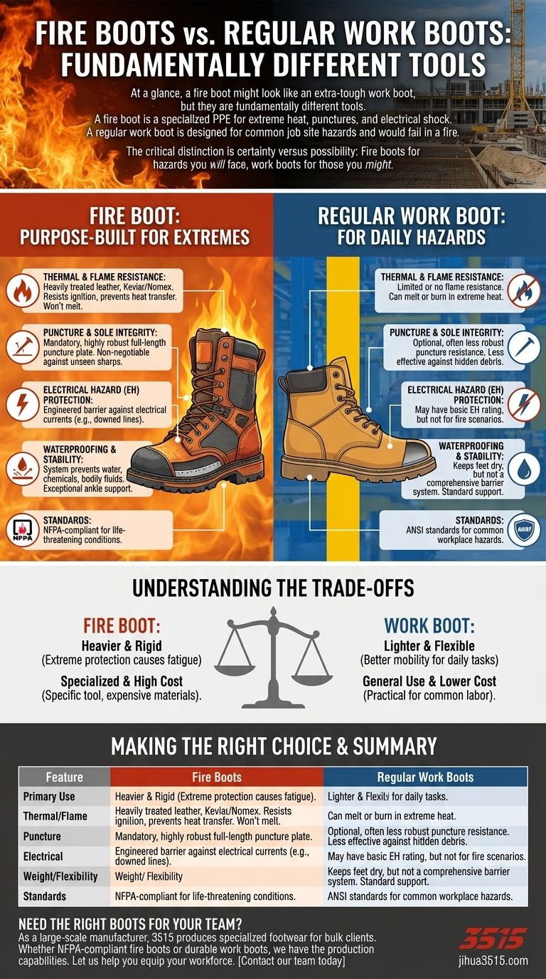 ¿Cuáles son las diferencias entre las botas de bombero y las botas de trabajo normales? Una guía sobre calzado que salva vidas Guía Visual