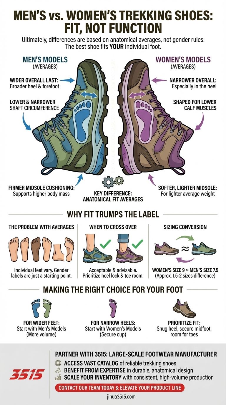 How do men's and women's trekking shoes differ? Find the Perfect Fit for Your Hike Visual Guide