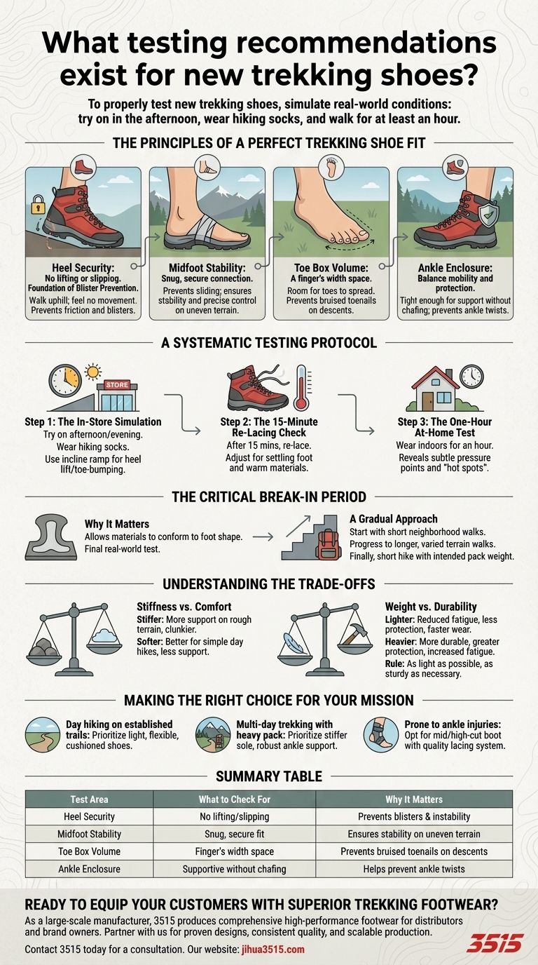 새로운 트레킹화에 대한 테스트 권장 사항은 무엇인가요? 완벽한 핏을 위한 체계적인 가이드 시각적 가이드