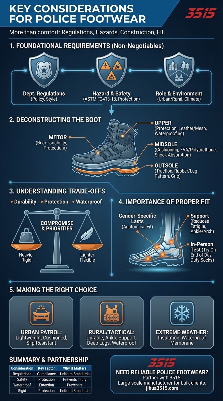 ¿Cuáles son las consideraciones clave al elegir calzado policial? Seleccione las botas adecuadas para la seguridad y el rendimiento Guía Visual
