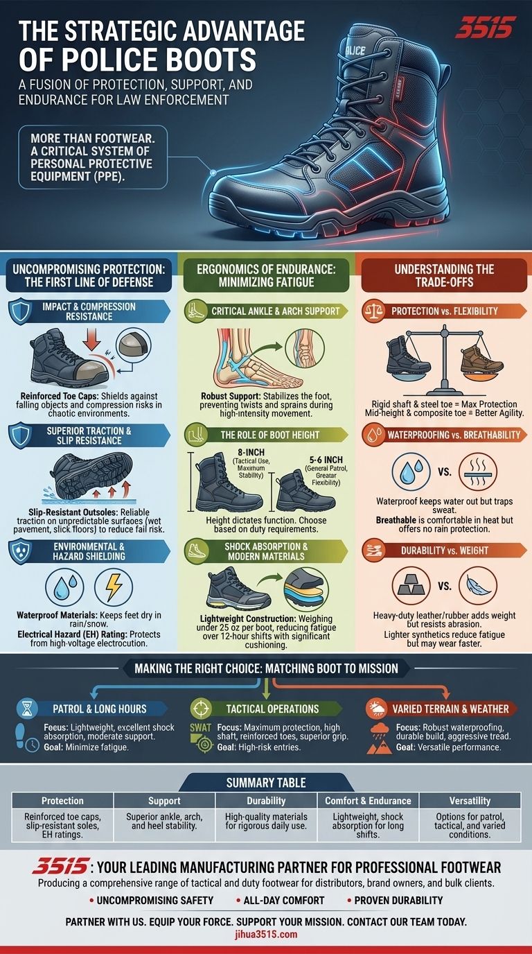¿Cuáles son las ventajas de las botas de policía? Protección, soporte y durabilidad superiores para las fuerzas del orden. Guía Visual