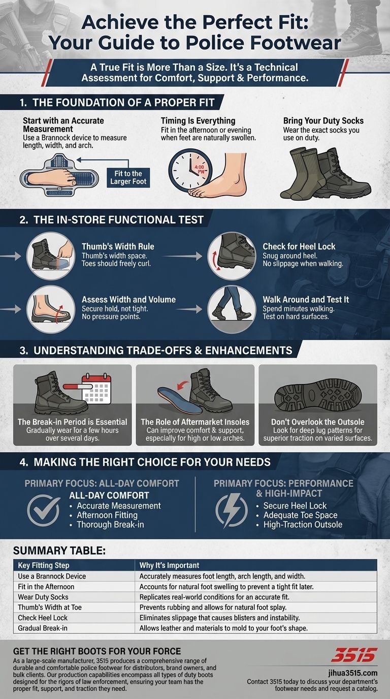 كيف يمكن للضباط ضمان ملاءمة مناسبة لأحذيتهم الشرطية؟ احصل على المقاس المثالي لدورك دليل مرئي
