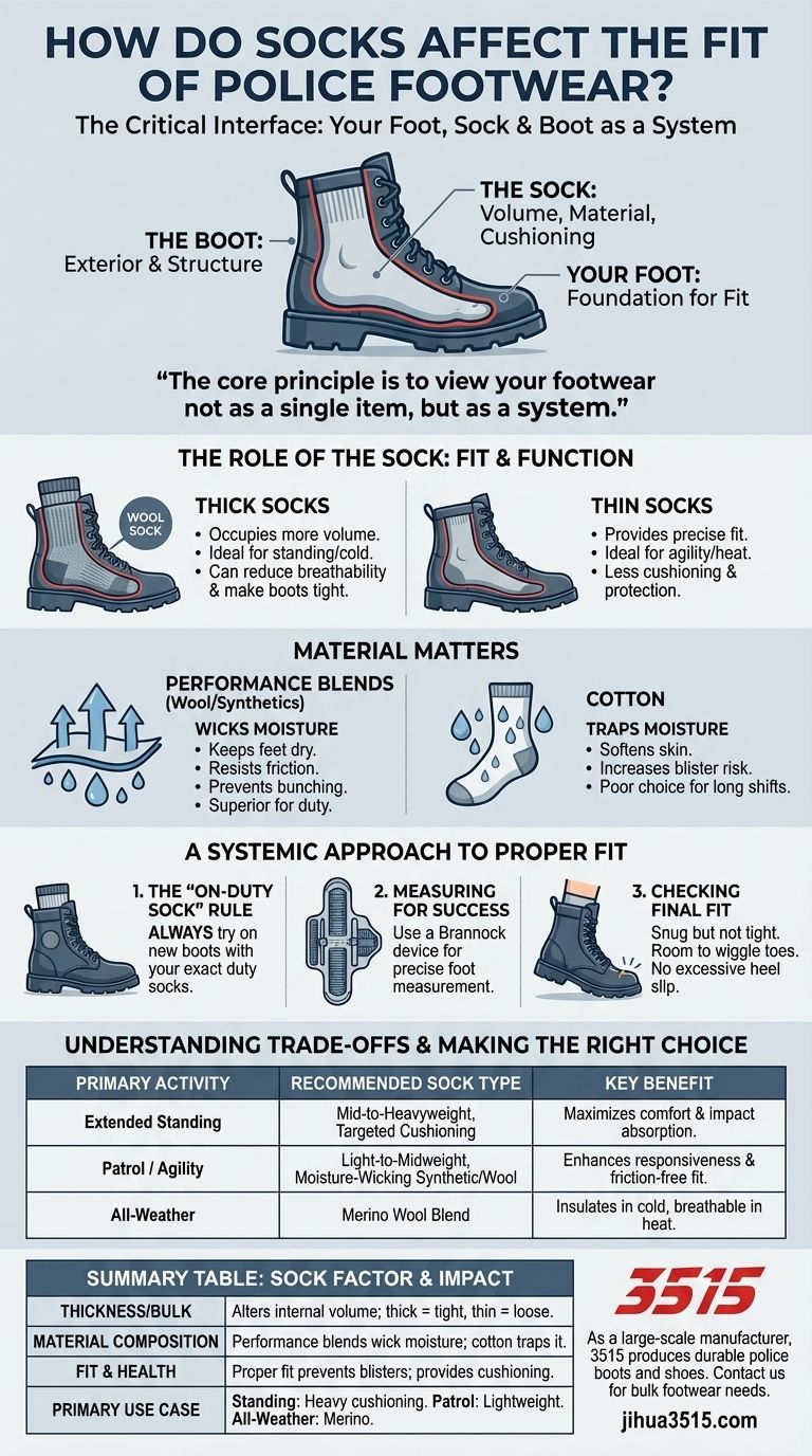 양말이 경찰 신발 착용감에 어떤 영향을 미치나요? 최대 편안함을 위해 근무 장비를 최적화하세요. 시각적 가이드
