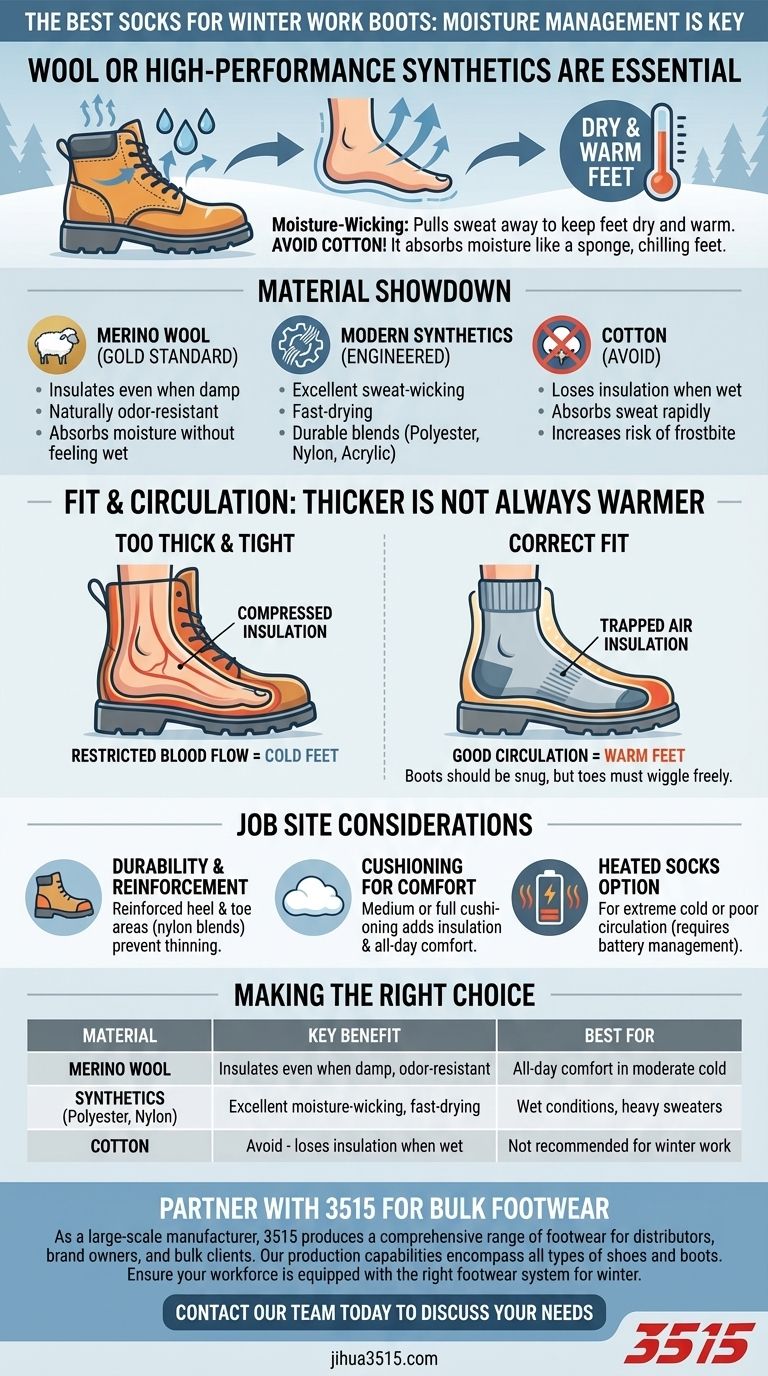 겨울 작업화에 추천하는 양말 종류는 무엇인가요? 현장에서 따뜻하고 건조하게 유지하세요 시각적 가이드
