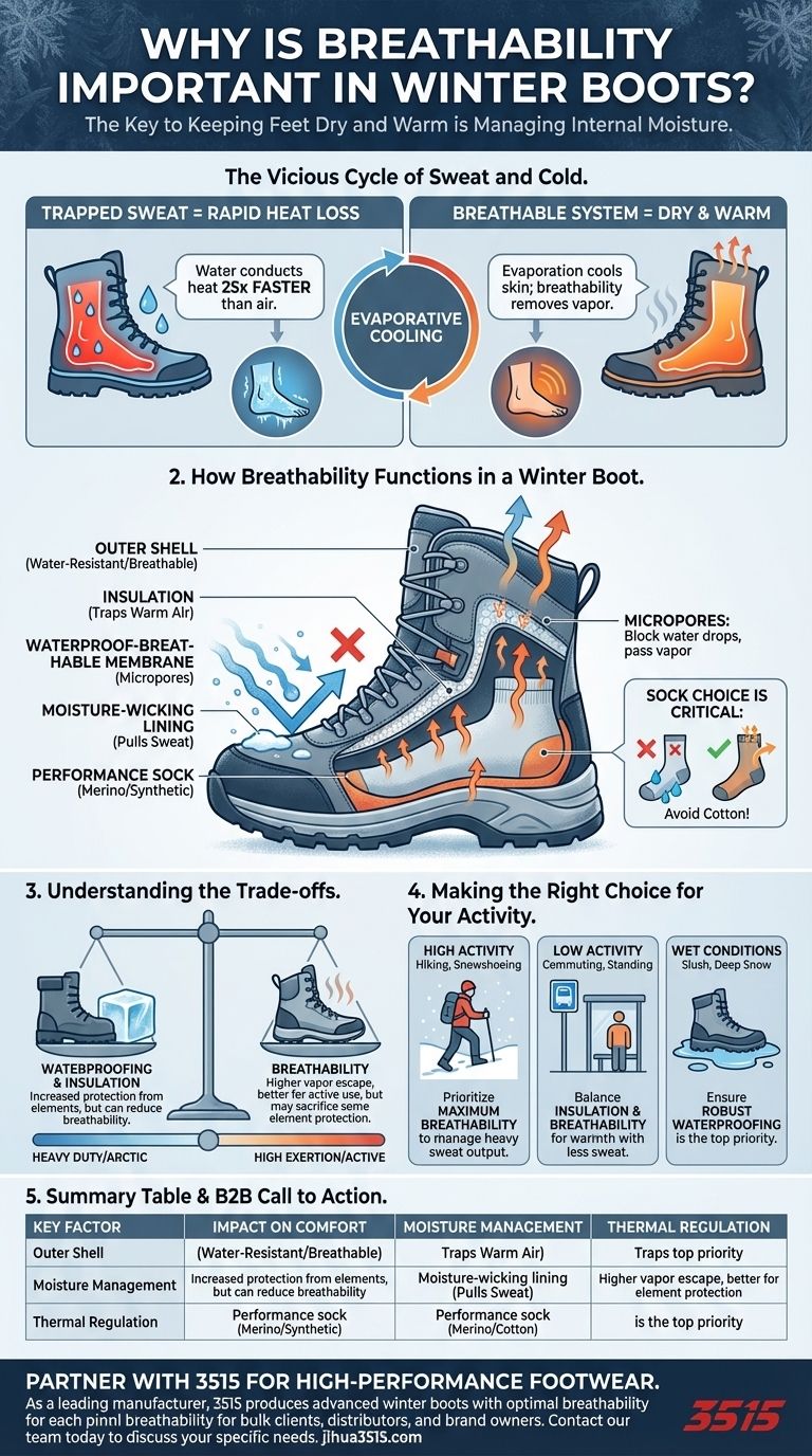 ¿Por qué es importante la transpirabilidad en las botas de invierno? Mantén tus pies secos y calientes Guía Visual