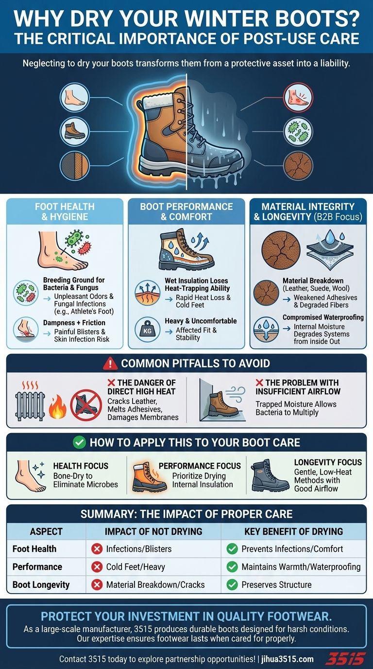 为什么在使用后干燥冬季靴子很重要？保护您的双脚和延长靴子的寿命 图解指南