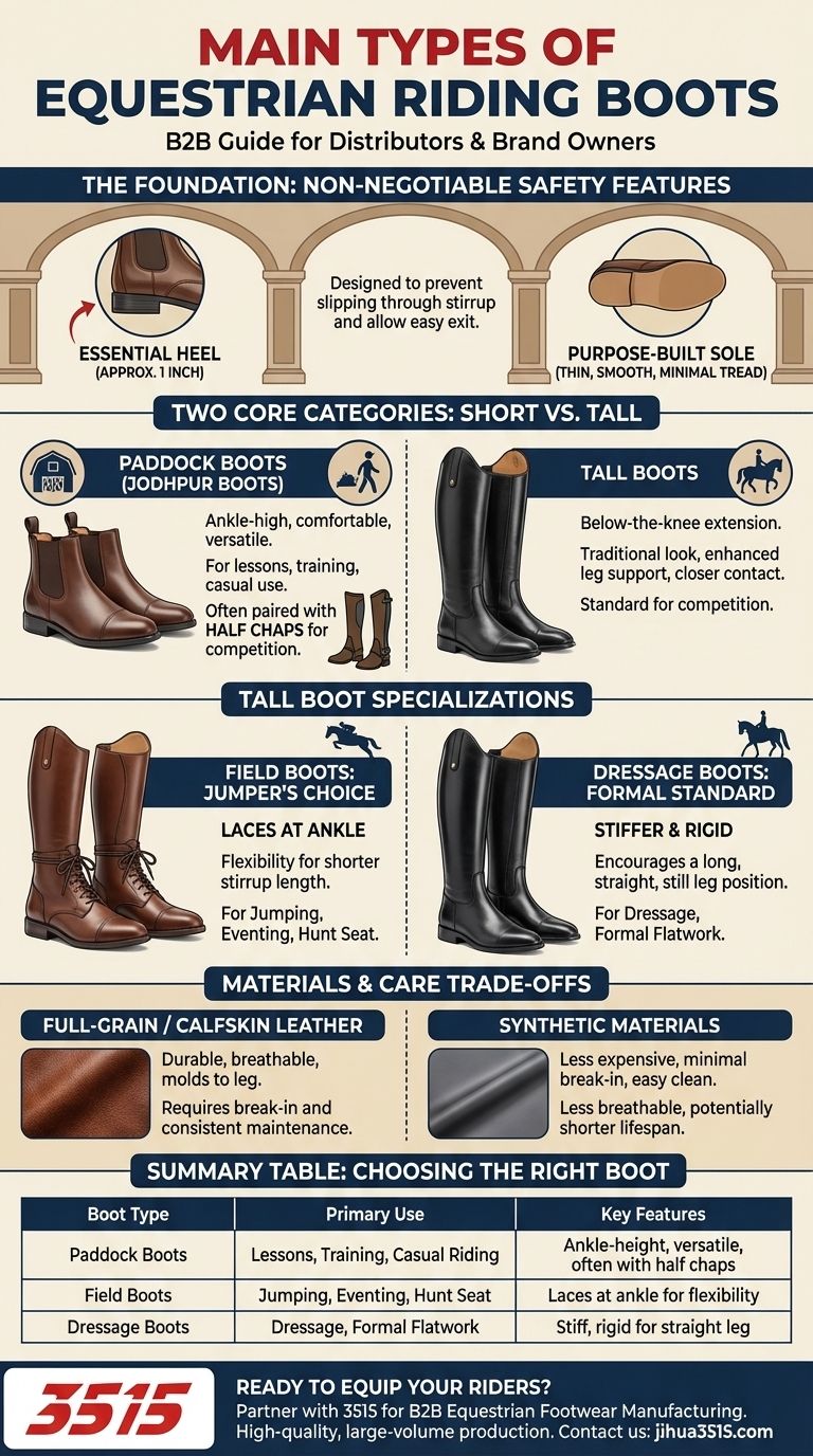 Quels sont les principaux types de bottes d'équitation ? Un guide sur la sécurité et la performance pour les cavaliers. Guide Visuel