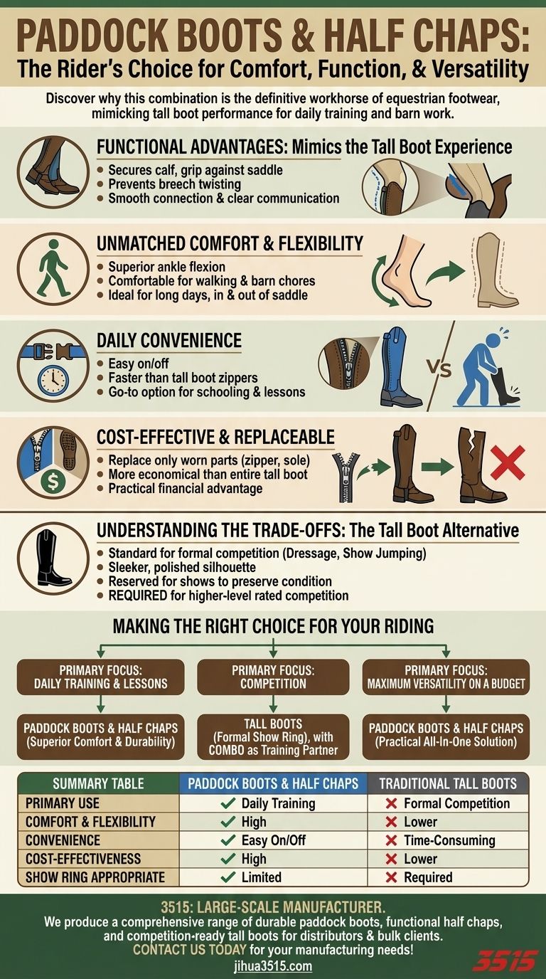Por que os cavaleiros podem escolher botas de paddock com meio-chaps? O Guia Definitivo para Conforto e Função Guia Visual