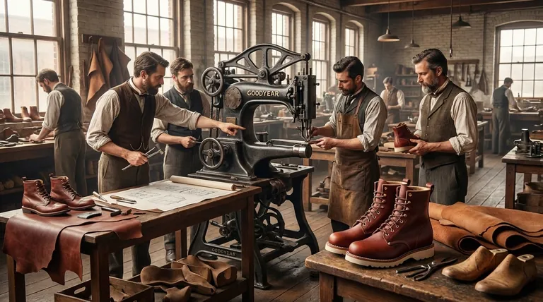 Comment la machine de soudure Goodyear a-t-elle été améliorée après son invention ? Les ingénieurs clés qui l'ont perfectionnée