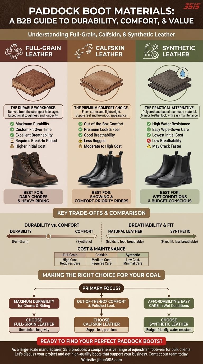 Какие материалы обычно используются для изготовления ботинок для конкур? Выберите правильный материал для ваших потребностей в верховой езде Визуальное руководство
