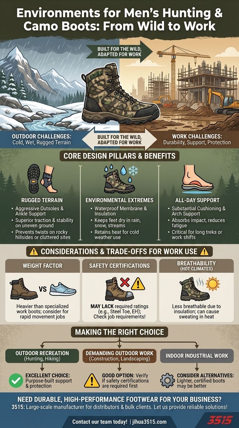 Dans quels environnements les bottes de chasse et de camouflage pour hommes conviennent-elles ? Conçues pour des conditions extrêmes Guide Visuel