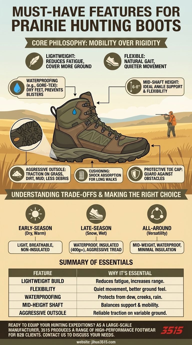 ما هي الميزات الضرورية لأحذية الصيد في تضاريس السهول؟ إعطاء الأولوية للحركة والراحة دليل مرئي