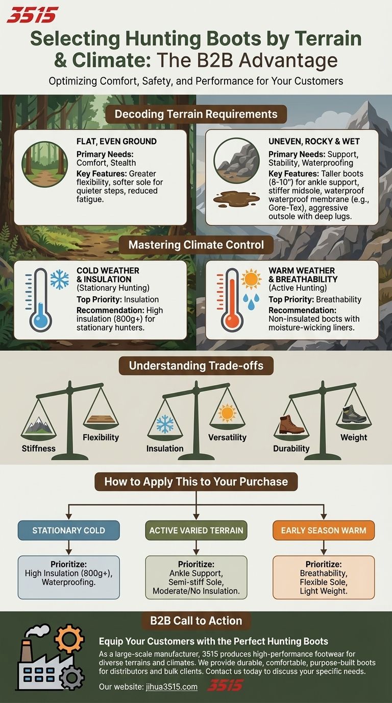 ¿Cuáles son los beneficios de seleccionar botas de caza en función del terreno y el clima? Maximiza el éxito de tu caza Guía Visual
