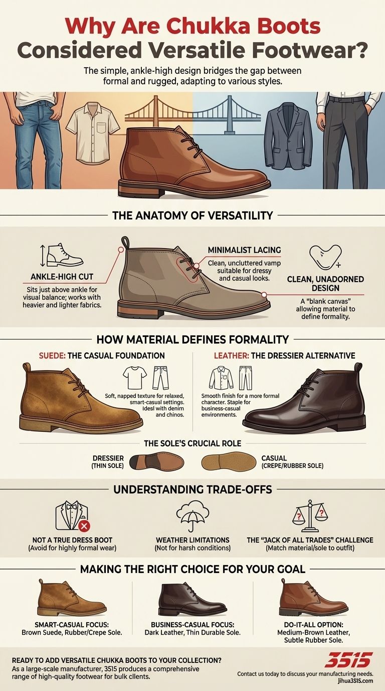 Why are chukka boots considered versatile? The Ultimate Guide to Stylish & Adaptable Footwear Visual Guide
