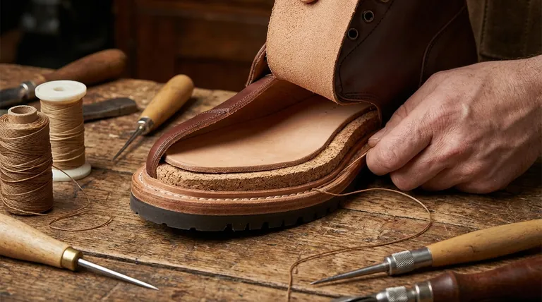 Как подошва крепится к рант в обуви с рантовым методом Goodyear? Руководство по прочной конструкции