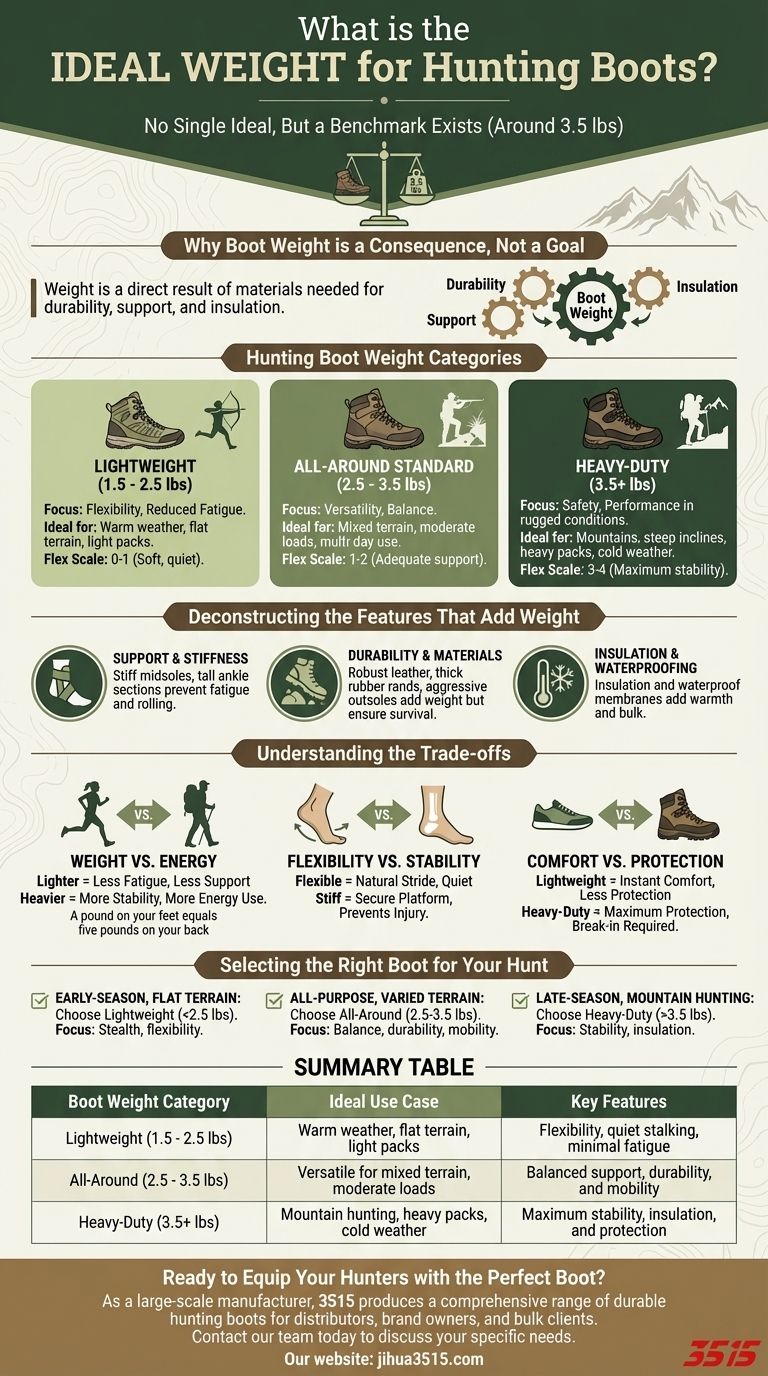 狩猟ブーツの理想的な重さは？フィールドで完璧なバランスを見つけよう ビジュアルガイド