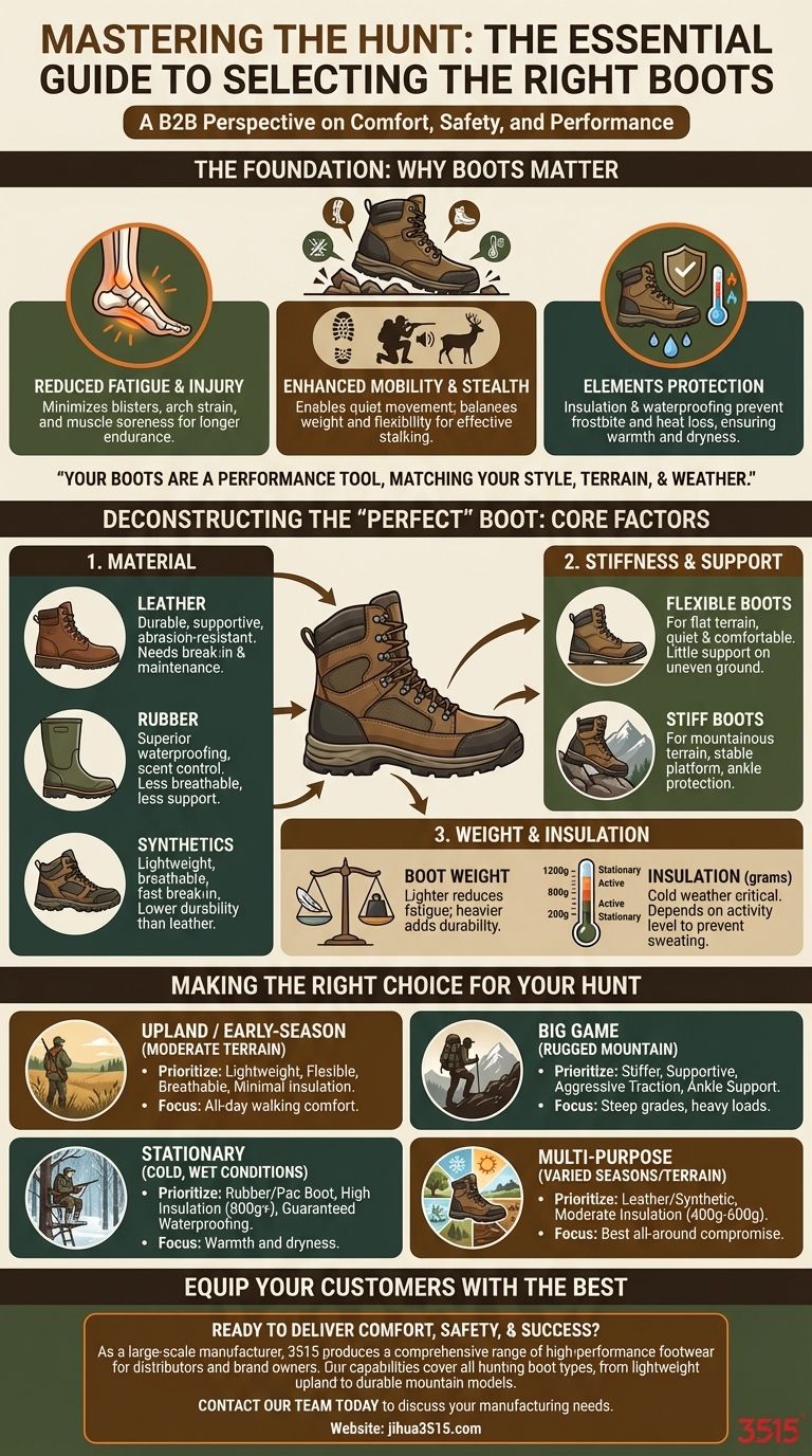 Why is selecting the right hunting boots important? A Guide to Comfort, Safety & Success Visual Guide