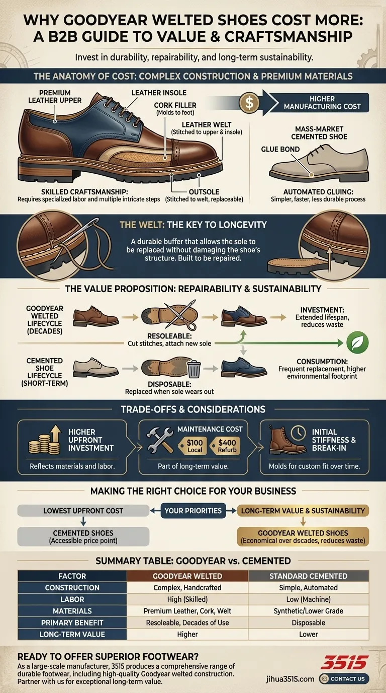 Pourquoi la fabrication de chaussures cousues Goodyear est-elle plus coûteuse ? La vérité sur l'artisanat et la longévité Guide Visuel