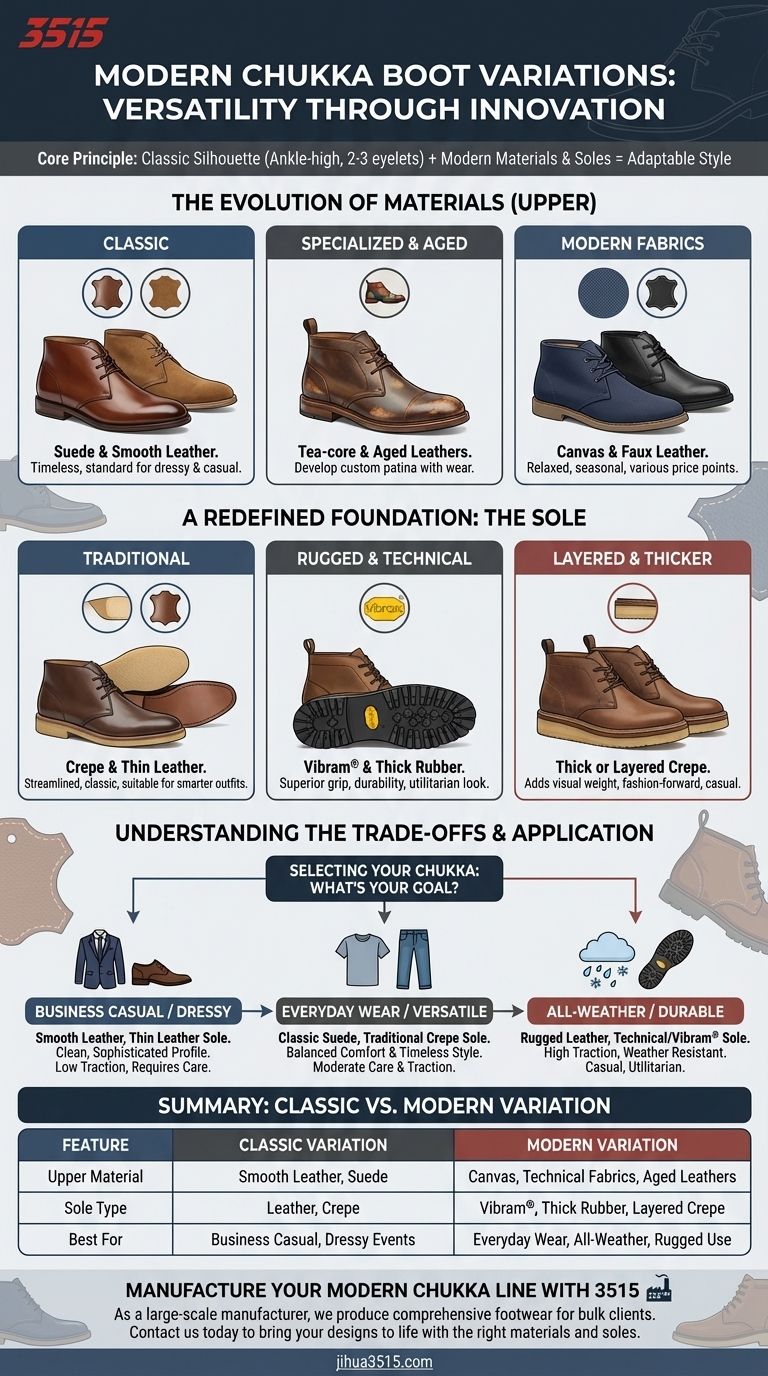 What are some modern variations of chukka boots? From Classic to Rugged Styles Visual Guide