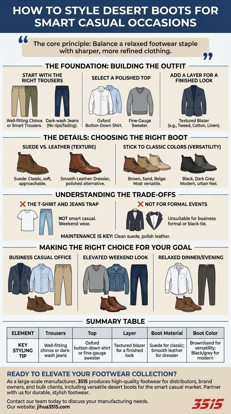 Como as botas desert podem ser combinadas para ocasiões smart casual? Alcance um estilo impecável sem esforço Guia Visual