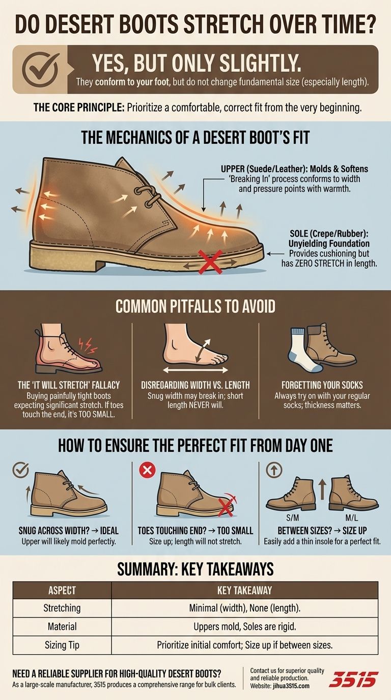 사막 부츠는 시간이 지남에 따라 늘어납니까? 첫날부터 완벽한 핏을 얻으세요 시각적 가이드