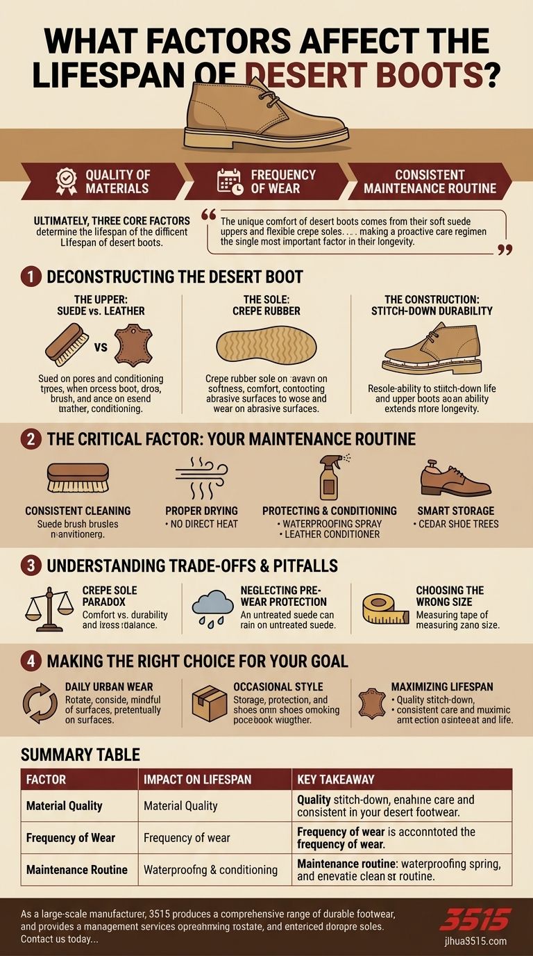 デザートブーツの寿命に影響を与える要因は何ですか？耐久性と快適性を最大限に高めるためのガイド ビジュアルガイド