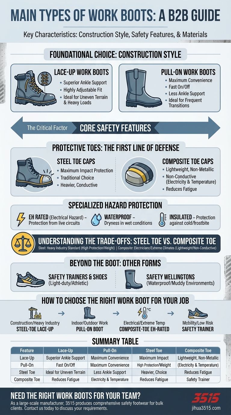 What are the main types of work boots? Find the Perfect Fit for Your Job's Hazards Visual Guide