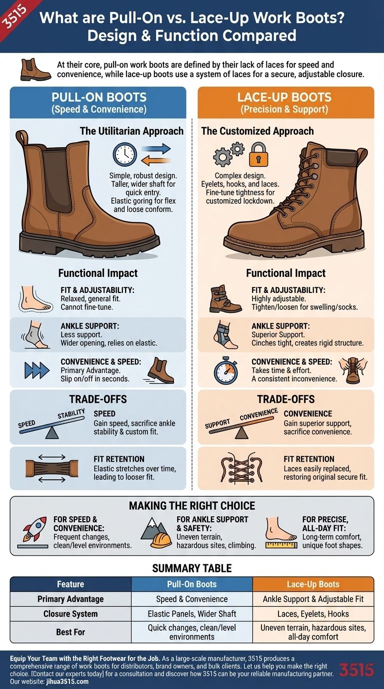 ¿Qué son las botas de trabajo sin cordones? Velocidad vs. Soporte para su fuerza laboral Guía Visual