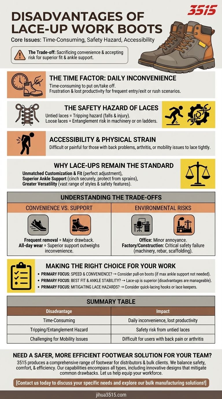 ¿Cuáles son las desventajas de las botas de trabajo con cordones? Ponderando la conveniencia frente al soporte Guía Visual