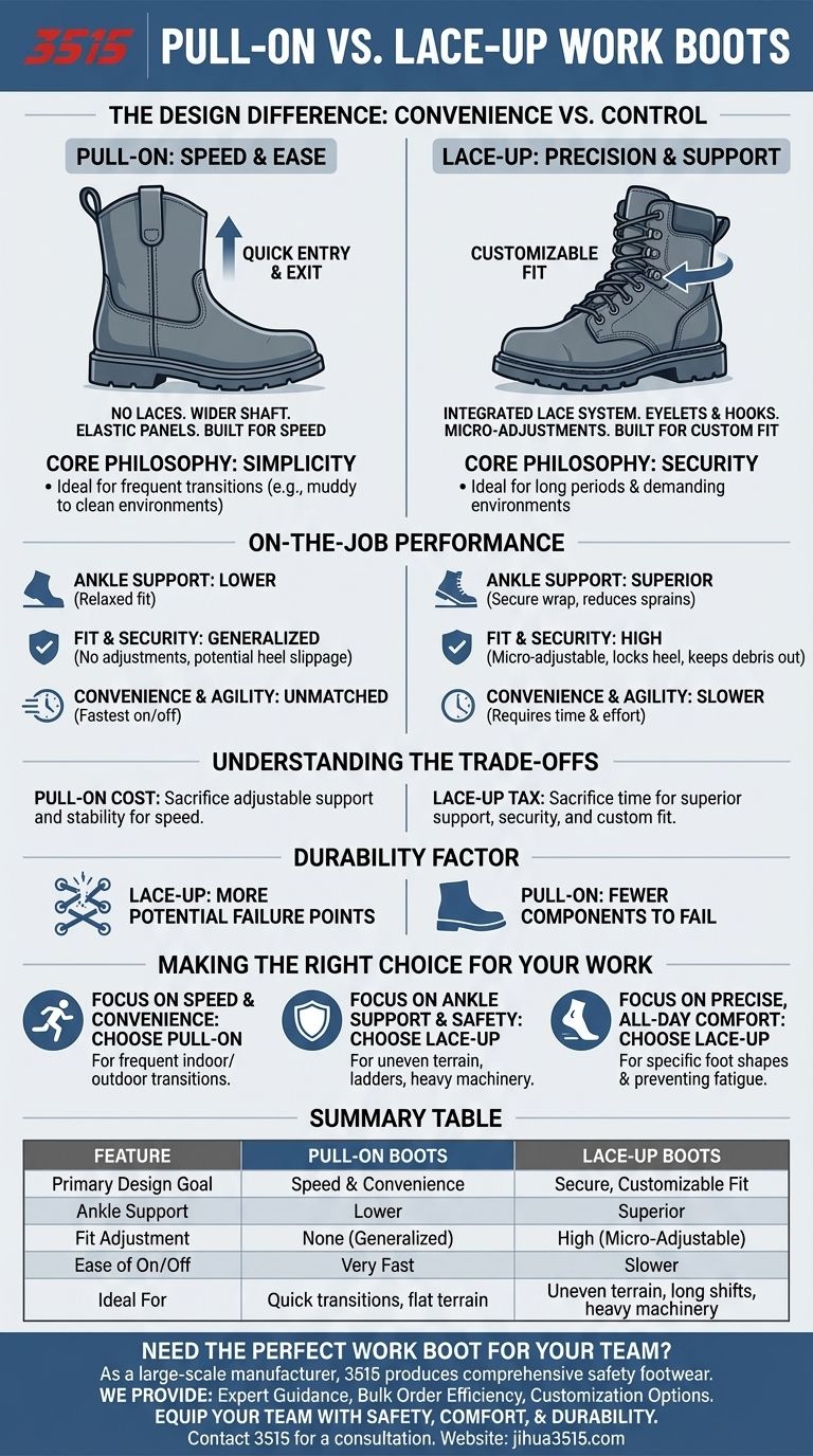 ¿Cuáles son las diferencias de diseño entre las botas de trabajo sin cordones y las de cordones? Elige la bota adecuada para tu trabajo Guía Visual