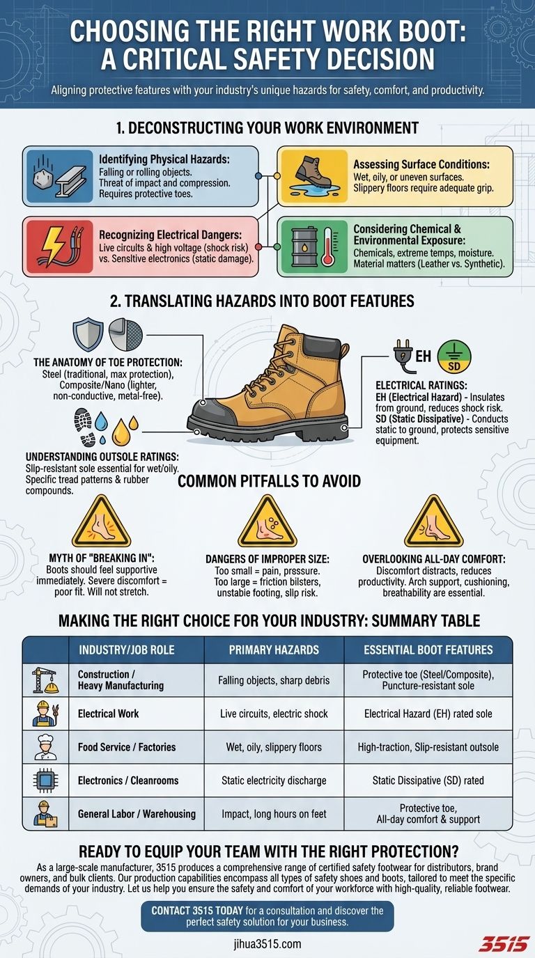 Pourquoi est-il important de choisir la bonne chaussure de sécurité ? Le guide ultime de la sécurité des chaussures spécifiques à l'industrie Guide Visuel
